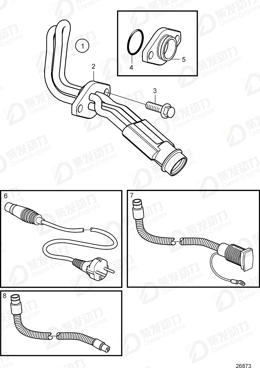 VOLVO Engine heater 21652529 Drawing